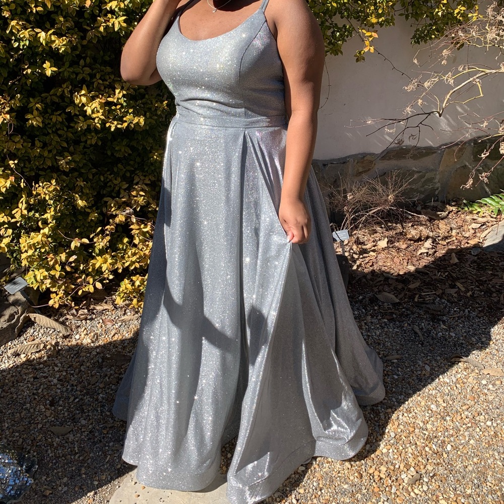 Silver ball gown with Sparkles
